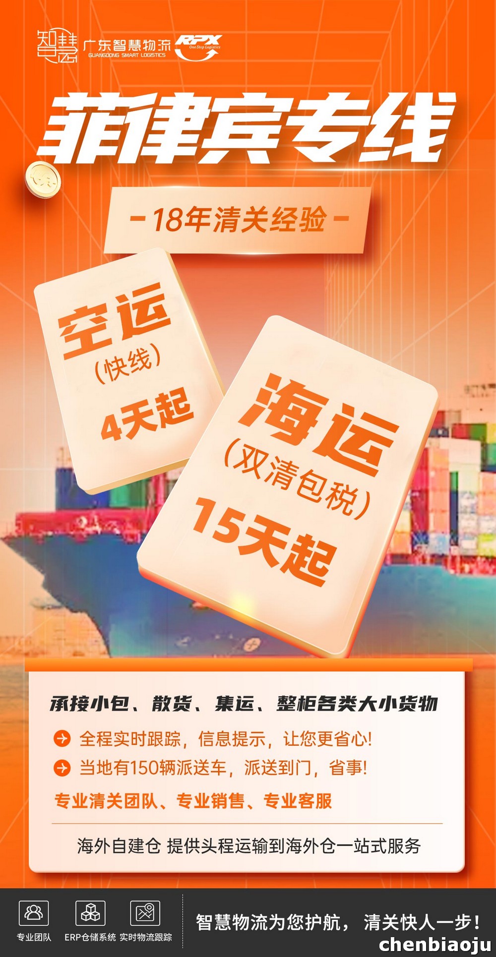 青岛到菲律宾船运，整柜、拼箱，双清包税